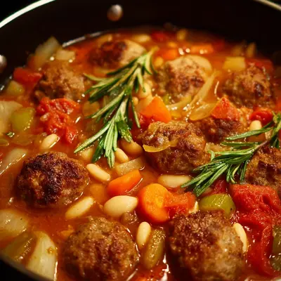 Tuscan White Bean Soup with Meatballs: Hearty & Flavorful
