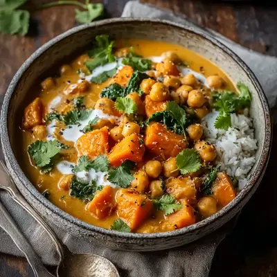 Warming Sweet Potato Chickpea Curry: Easy Dinner